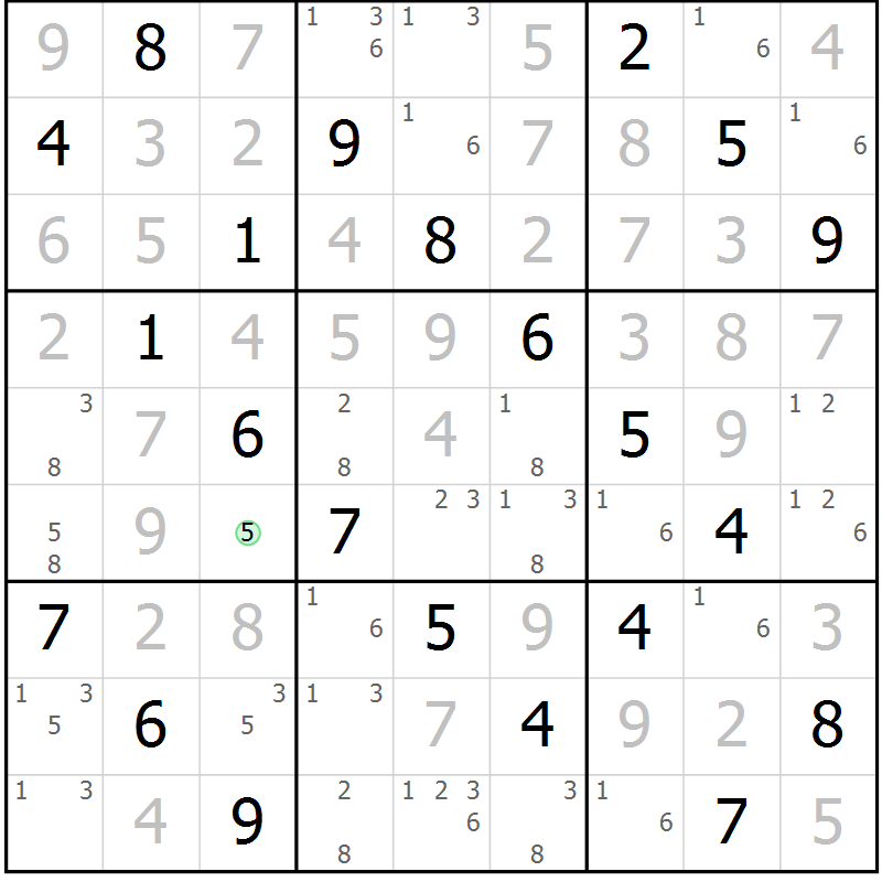 Position des candidats pour la solution de la Gr 63 page 66 du magazine de sudoku Virtuose n° 121