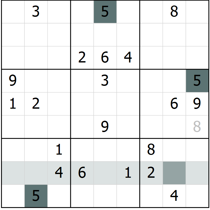 Position des candidats pour la solution de la Gr 7 page 10 du magazine de sudoku Virtuose n° 121