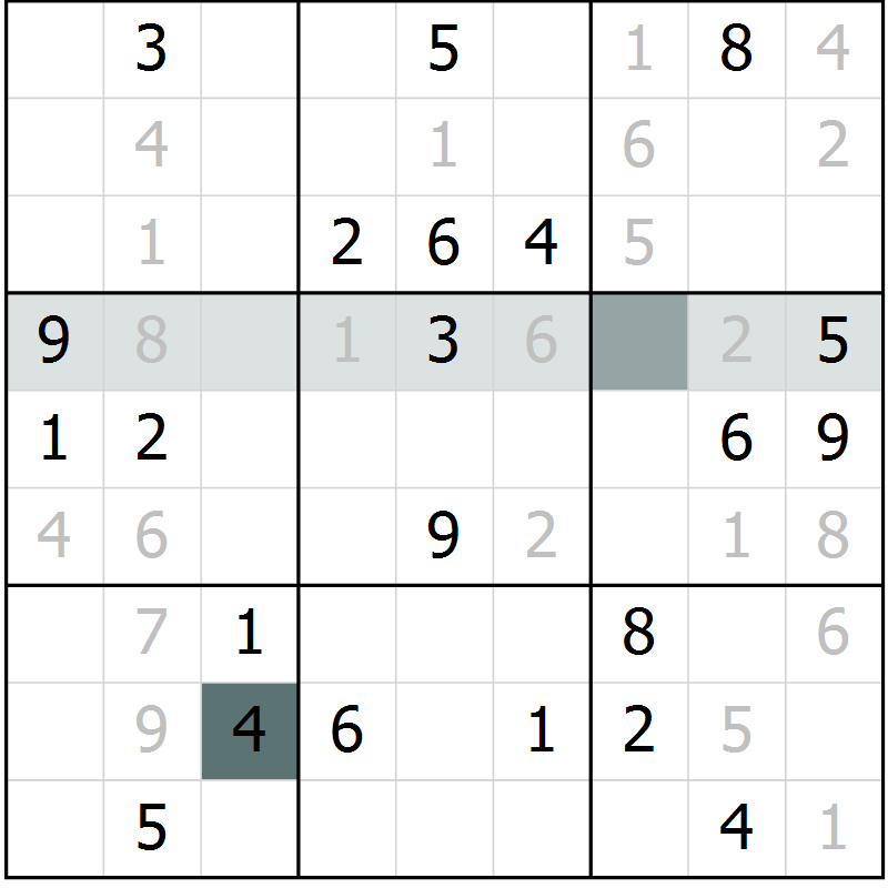 Position des candidats pour la solution de la Gr 7 page 10 du magazine de sudoku Virtuose n° 121