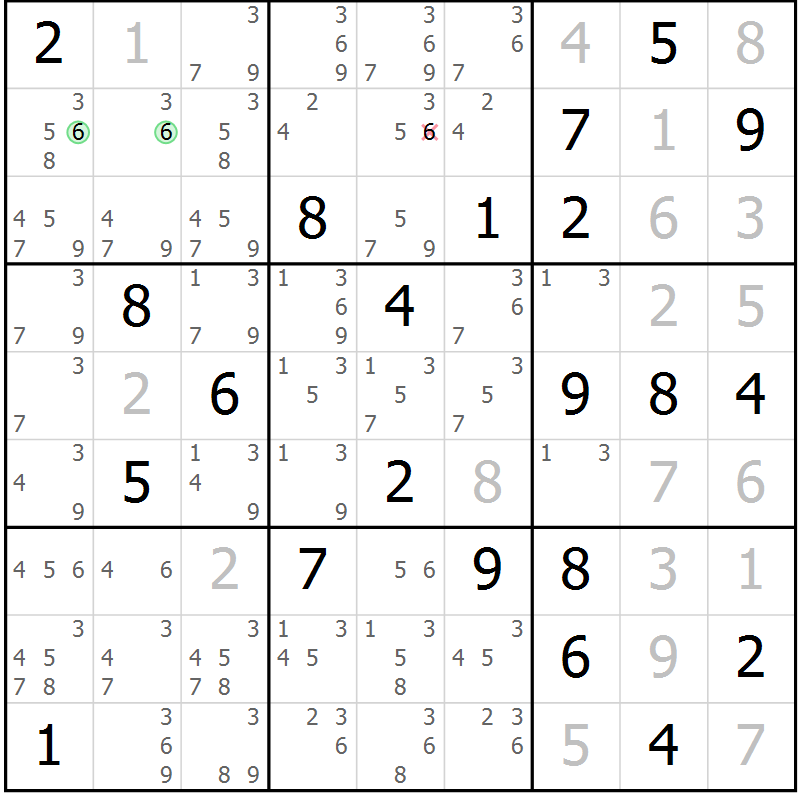 Position des candidats pour la solution de la Gr 11 page 14 du magazine de sudoku Virtuose n° 122
