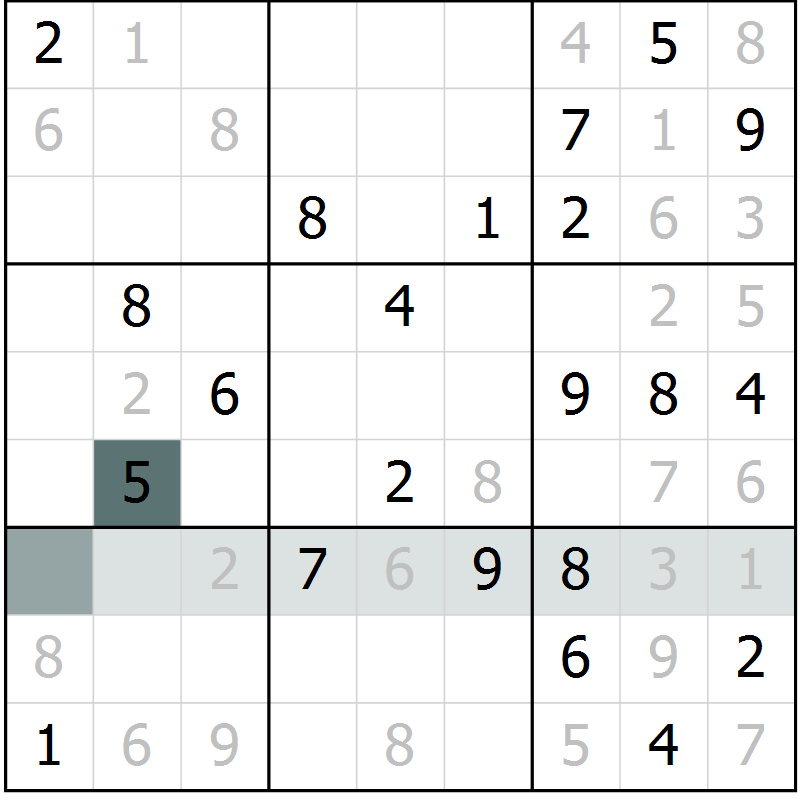 Position des candidats pour la solution de la Gr 11 page 14 du magazine de sudoku Virtuose n° 122
