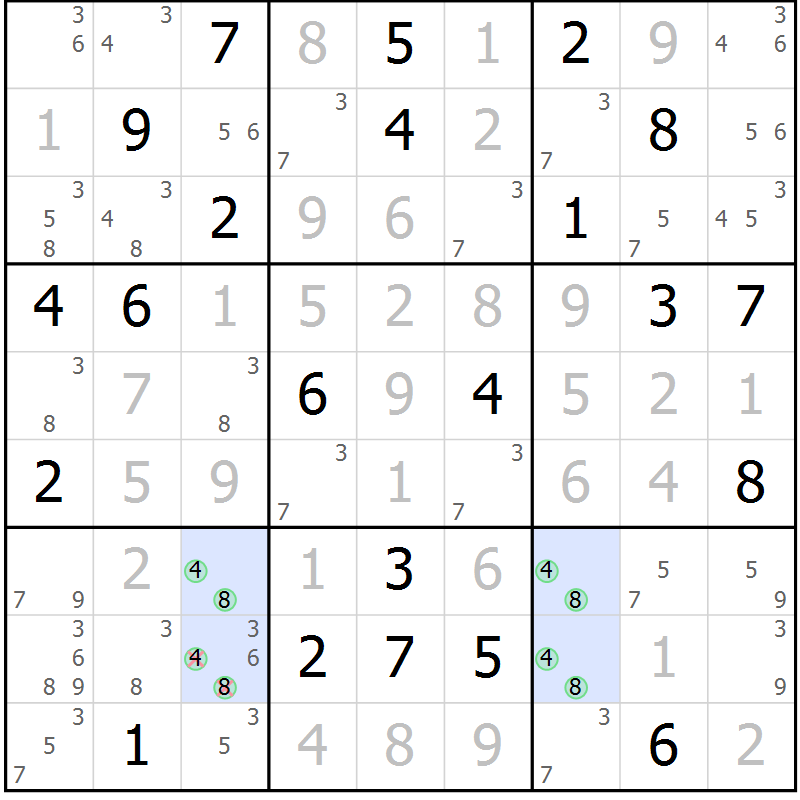 Position des candidats pour la solution de la Gr 12 page 15 du magazine de sudoku Virtuose n° 122