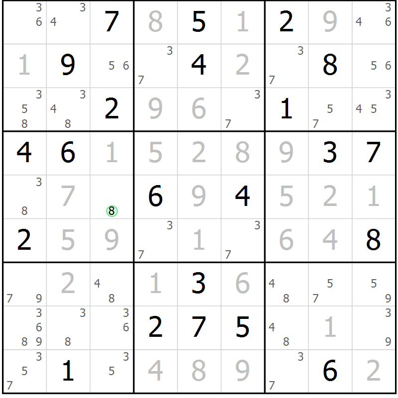Position des candidats pour la solution de la Gr 12 page 15 du magazine de sudoku Virtuose n° 122