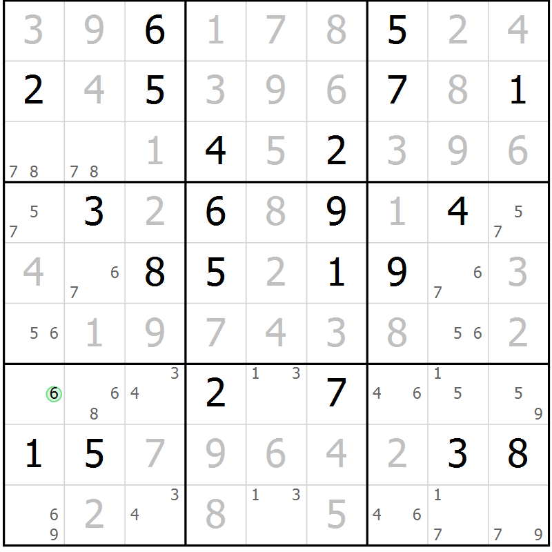 Position des candidats pour la solution de la Gr 19 page 22 du magazine de sudoku Virtuose n° 122