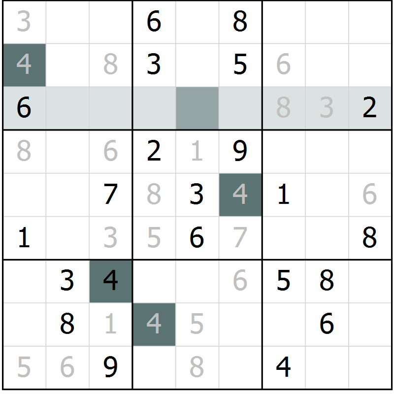 Position des candidats pour la solution de la Gr 2 page 5 du magazine de sudoku Virtuose n° 122