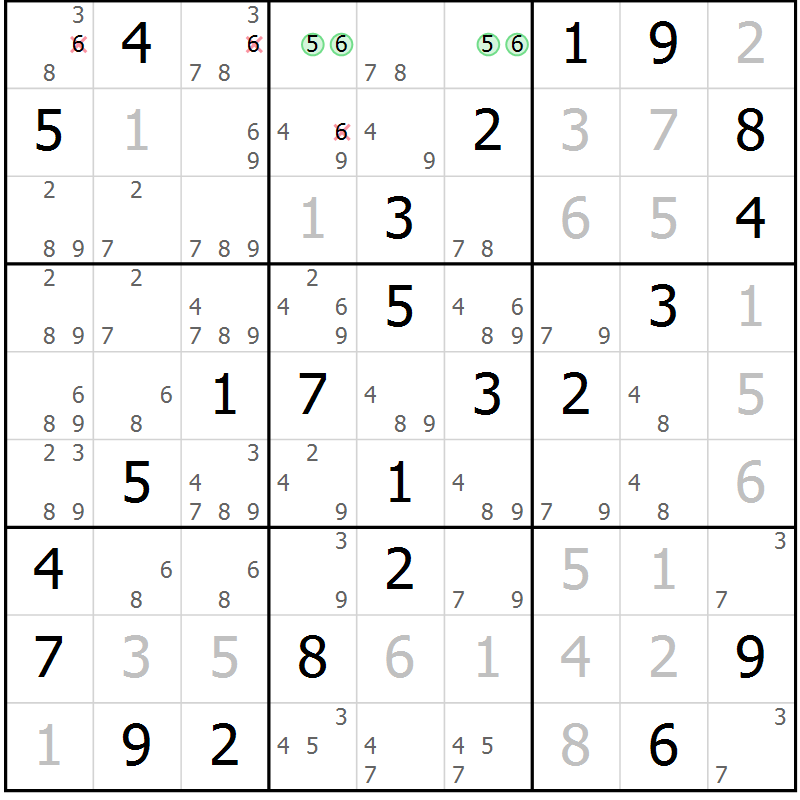 Position des candidats pour la solution de la Gr 24 page 27 du magazine de sudoku Virtuose n° 122