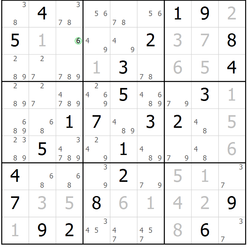 Position des candidats pour la solution de la Gr 24 page 27 du magazine de sudoku Virtuose n° 122