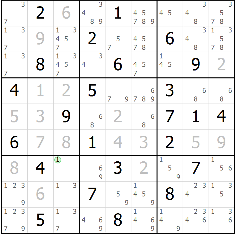 Position des candidats pour la solution de la Gr 31 page 34 du magazine de sudoku Virtuose n° 122