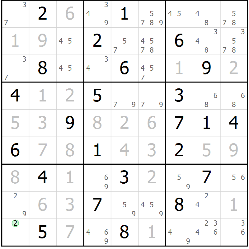 Position des candidats pour la solution de la Gr 31 page 34 du magazine de sudoku Virtuose n° 122