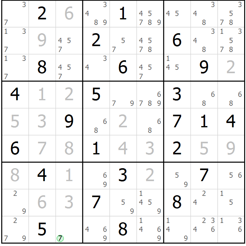 Position des candidats pour la solution de la Gr 31 page 34 du magazine de sudoku Virtuose n° 122
