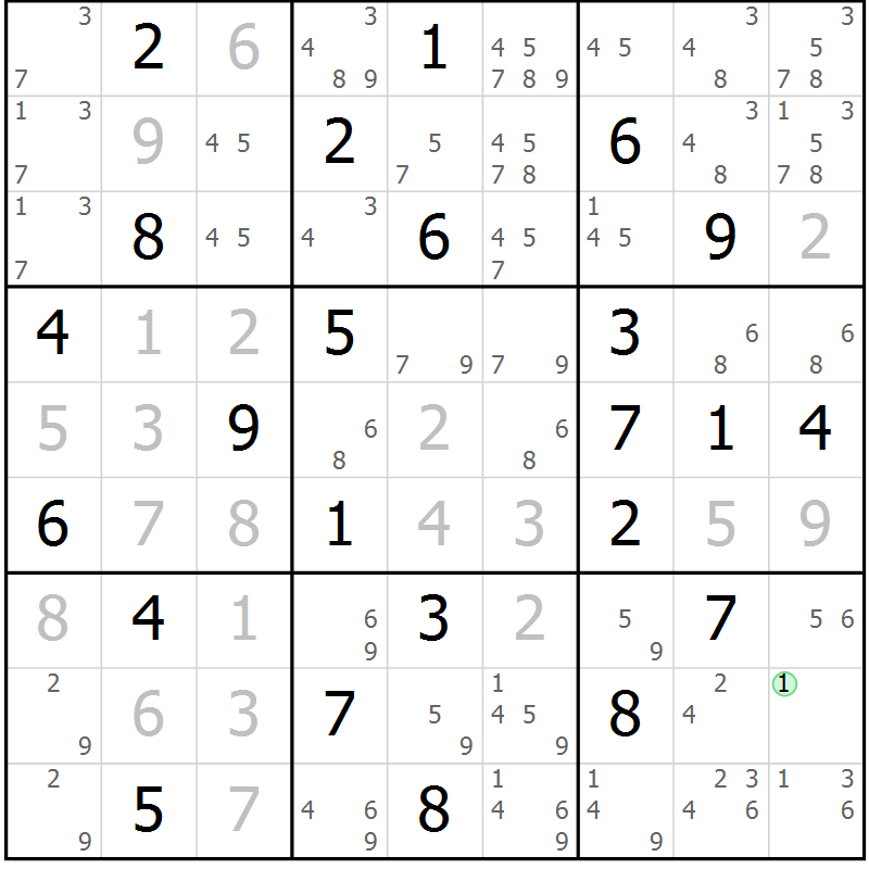 Position des candidats pour la solution de la Gr 31 page 34 du magazine de sudoku Virtuose n° 122