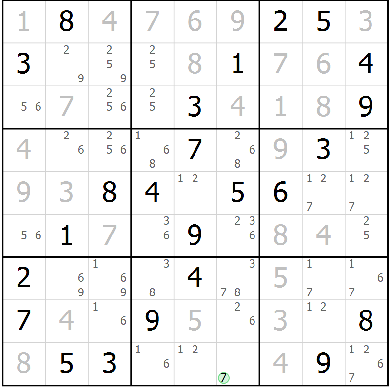 Position des candidats pour la solution de la Gr 32 page 35 du magazine de sudoku Virtuose n° 122