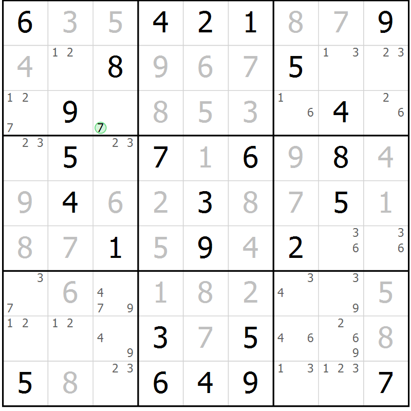 Position des candidats pour la solution de la Gr 34 page 37 du magazine de sudoku Virtuose n° 122