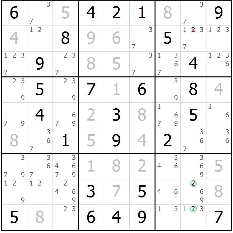 Position des candidats pour la solution de la Gr 34 page 37 du magazine de sudoku Virtuose n° 122