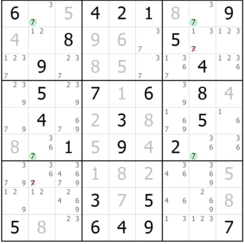 Position des candidats pour la solution de la Gr 34 page 37 du magazine de sudoku Virtuose n° 122