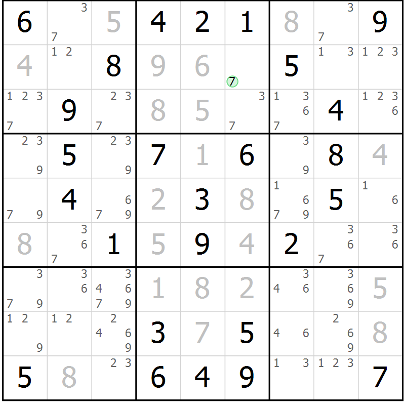 Position des candidats pour la solution de la Gr 34 page 37 du magazine de sudoku Virtuose n° 122