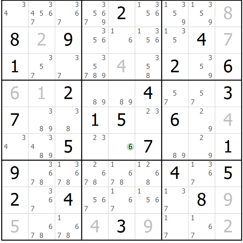 Position des candidats pour la solution de la Gr 35 page 38 du magazine de sudoku Virtuose n° 122