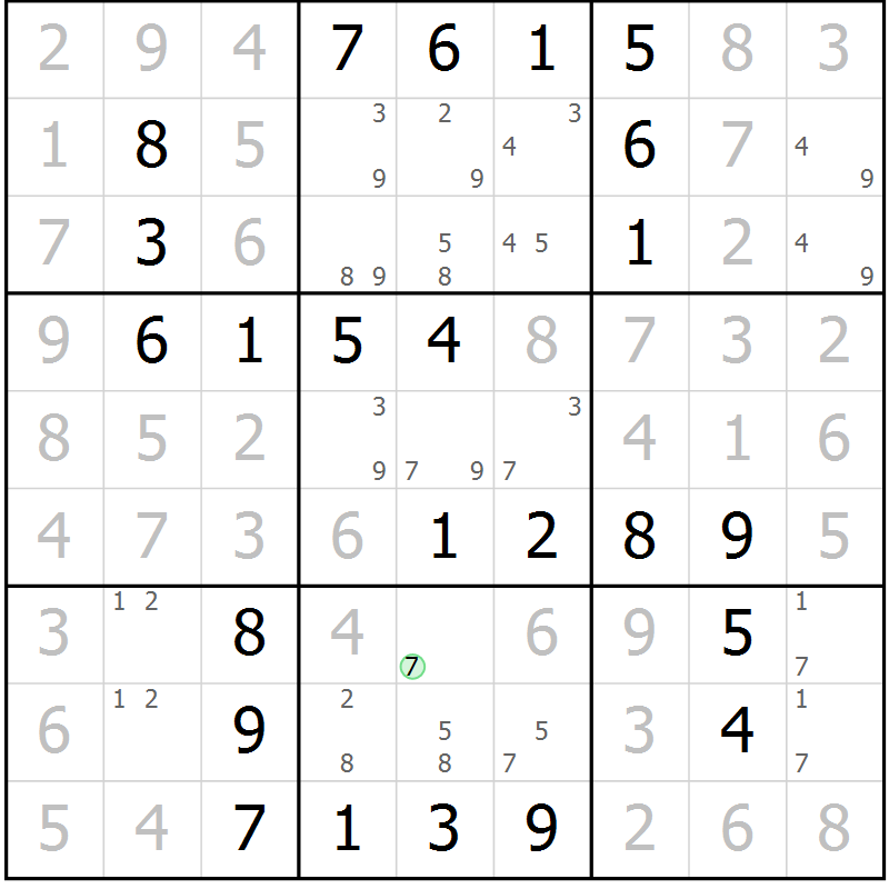 Position des candidats pour la solution de la Gr 38 page 41 du magazine de sudoku Virtuose n° 122