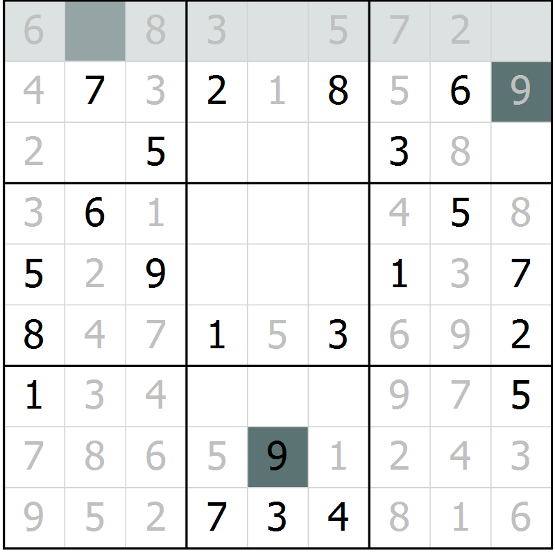 Position des candidats pour la solution de la Gr 4 page 7 du magazine de sudoku Virtuose n° 122