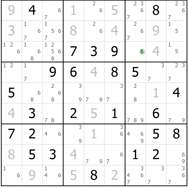 Position des candidats pour la solution de la Gr 40 page 43 du magazine de sudoku Virtuose n° 122