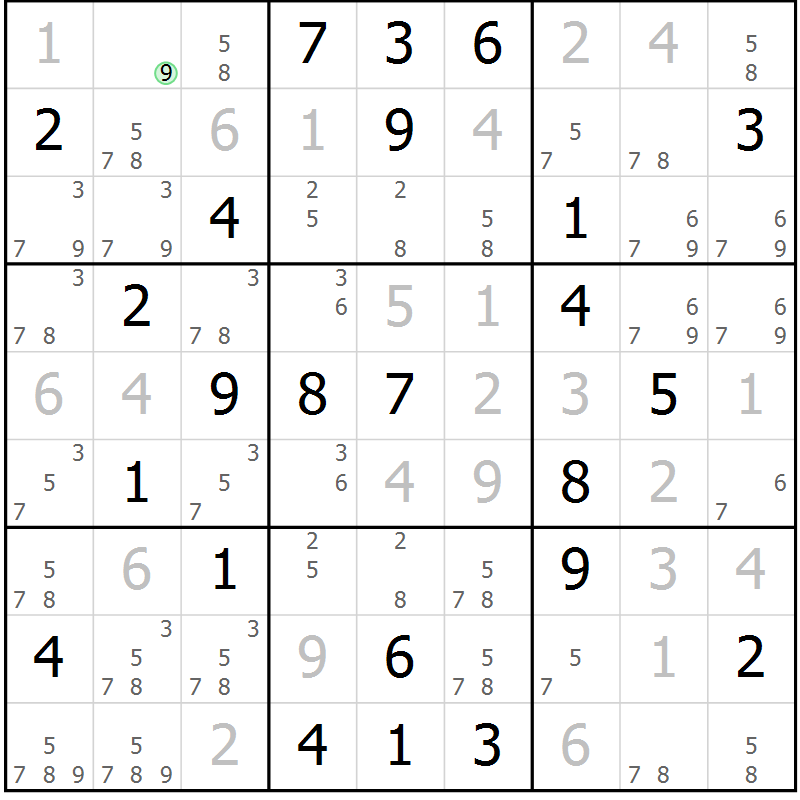 Position des candidats pour la solution de la Gr 48 page 51 du magazine de sudoku Virtuose n° 122
