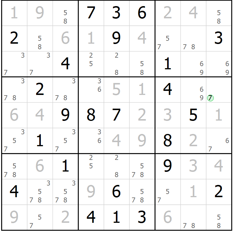 Position des candidats pour la solution de la Gr 48 page 51 du magazine de sudoku Virtuose n° 122