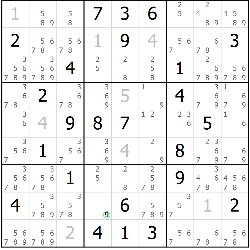 Position des candidats pour la solution de la Gr 48 page 51 du magazine de sudoku Virtuose n° 122