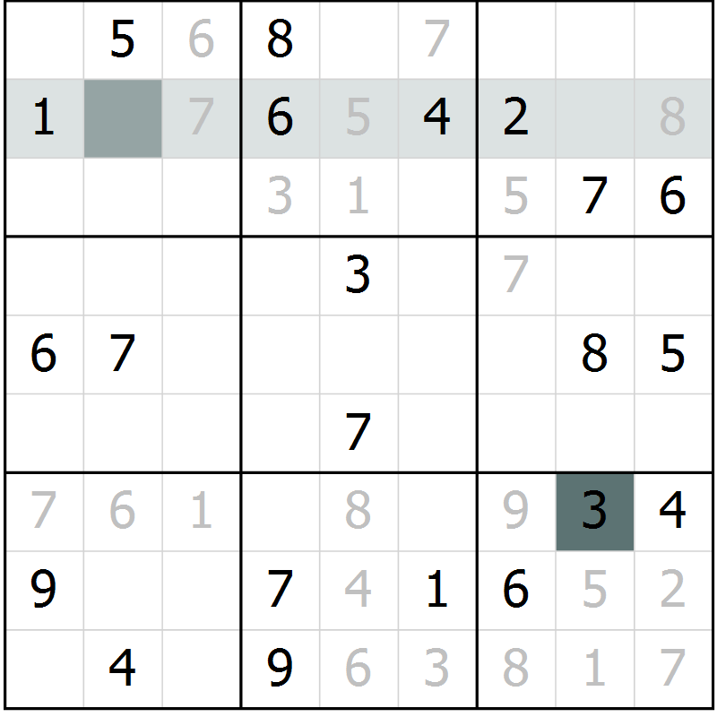 Position des candidats pour la solution de la Gr 6 page 9 du magazine de sudoku Virtuose n° 122