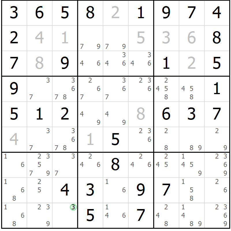Position des candidats pour la solution de la Gr 66 page 69 du magazine de sudoku Virtuose n° 122