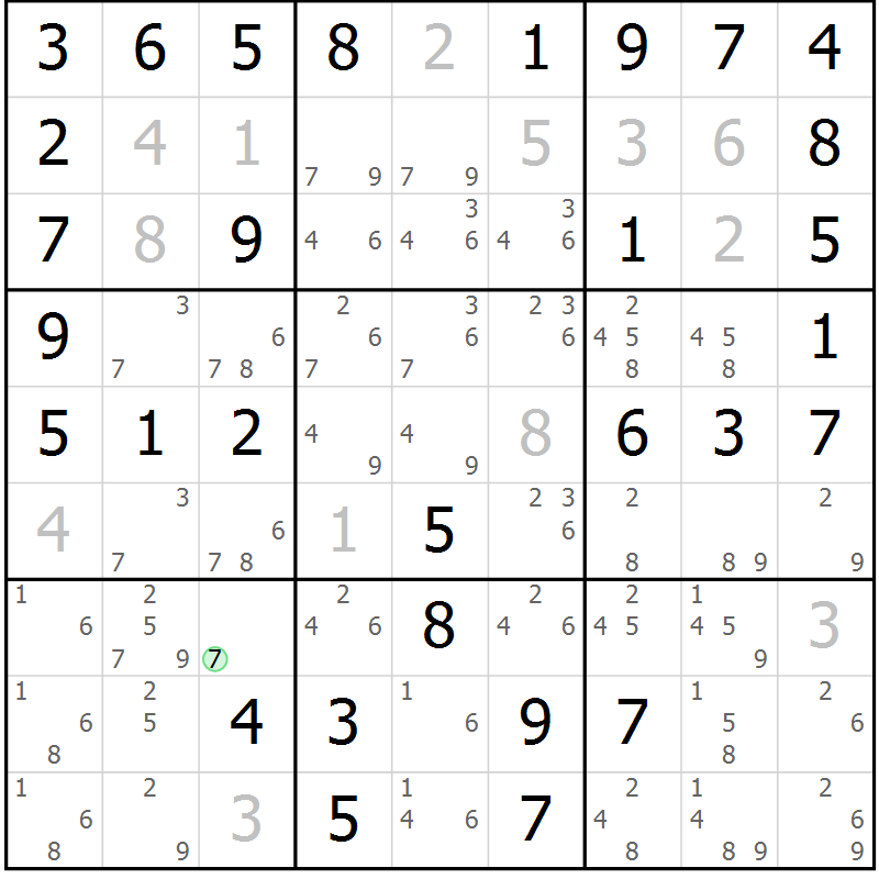 Position des candidats pour la solution de la Gr 66 page 69 du magazine de sudoku Virtuose n° 122
