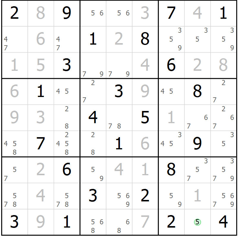Position des candidats pour la solution de la Gr 67 page 70 du magazine de sudoku Virtuose n° 122
