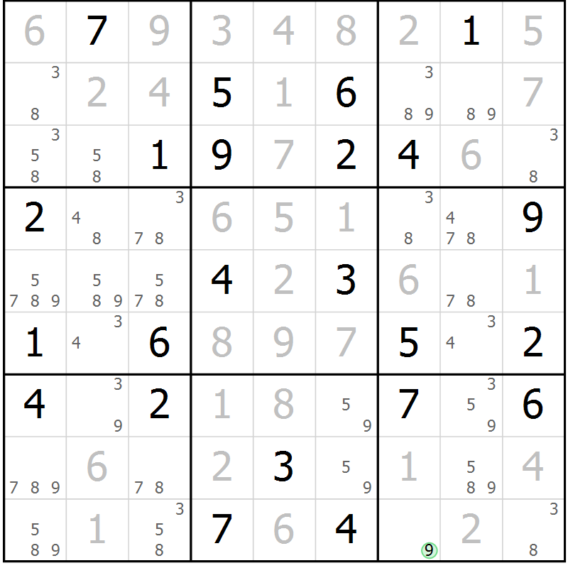 Position des candidats pour la solution de la Gr 68 page 71 du magazine de sudoku Virtuose n° 122