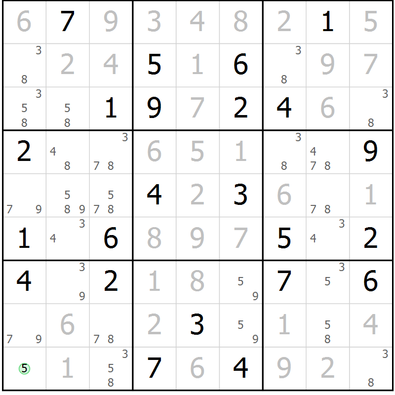 Position des candidats pour la solution de la Gr 68 page 71 du magazine de sudoku Virtuose n° 122