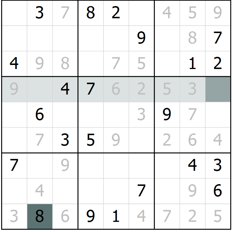 Position des candidats pour la solution de la Gr 1 page 4 du magazine de sudoku Virtuose n° 123