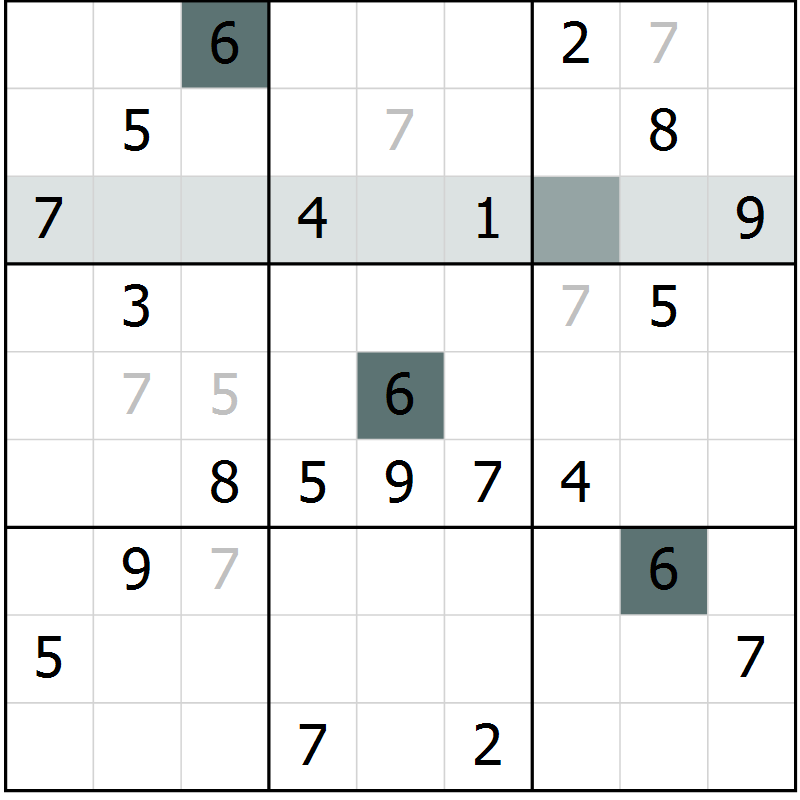 Position des candidats pour la solution de la Gr 10 page 13 du magazine de sudoku Virtuose n° 123