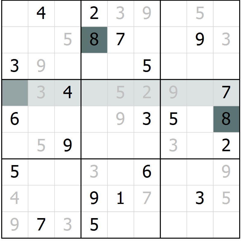 Position des candidats pour la solution de la Gr 11 page 14 du magazine de sudoku Virtuose n° 123