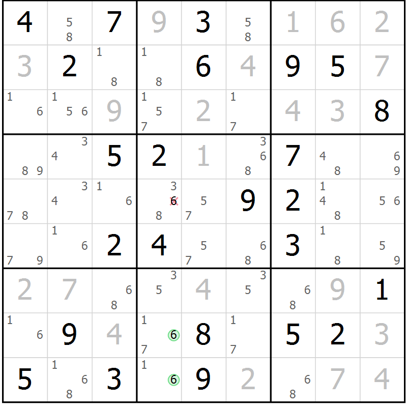 Position des candidats pour la solution de la Gr 30 page 33 du magazine de sudoku Virtuose n° 123