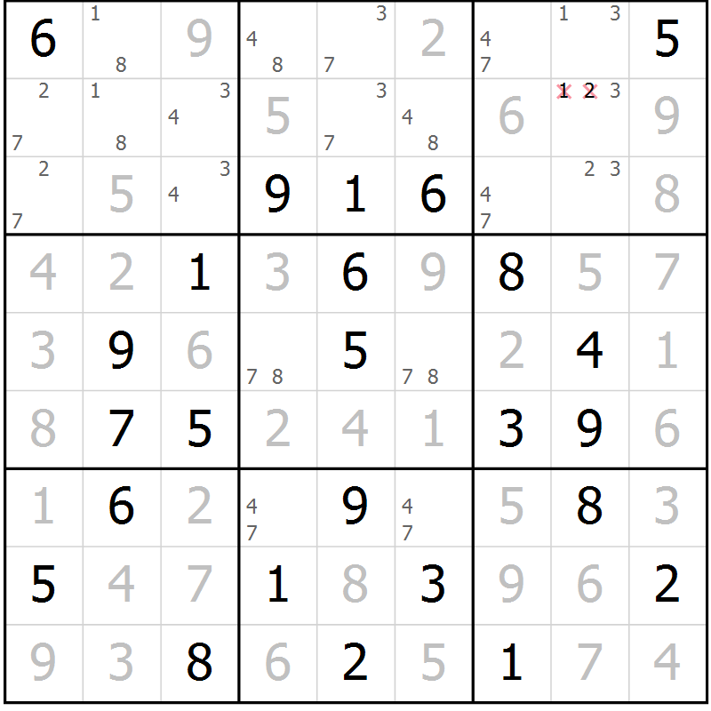 Position des candidats pour la solution de la Gr 31 page 34 du magazine de sudoku Virtuose n° 123