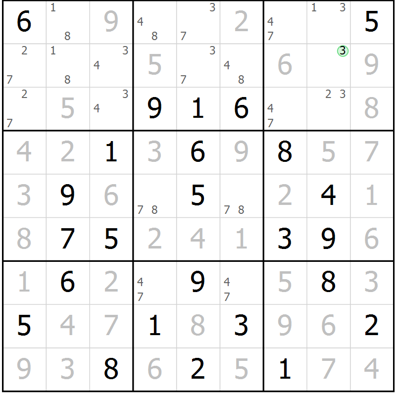 Position des candidats pour la solution de la Gr 31 page 34 du magazine de sudoku Virtuose n° 123