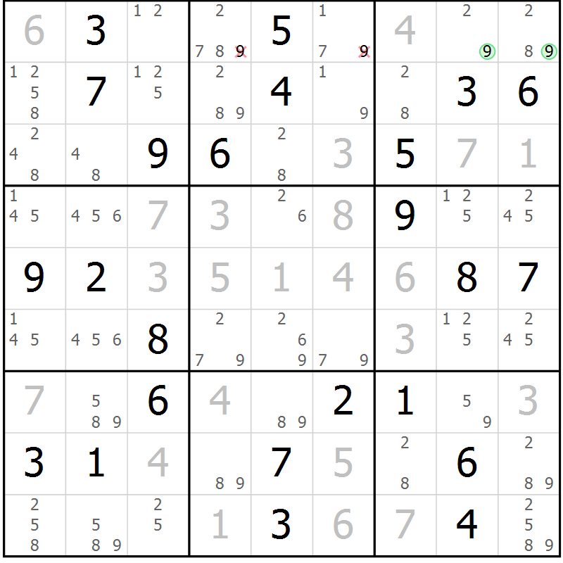 Position des candidats pour la solution de la Gr 34 page 37 du magazine de sudoku Virtuose n° 123