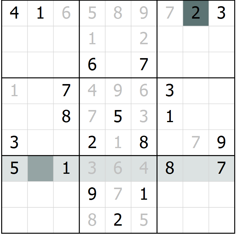 Position des candidats pour la solution de la Gr 4 page 7 du magazine de sudoku Virtuose n° 123