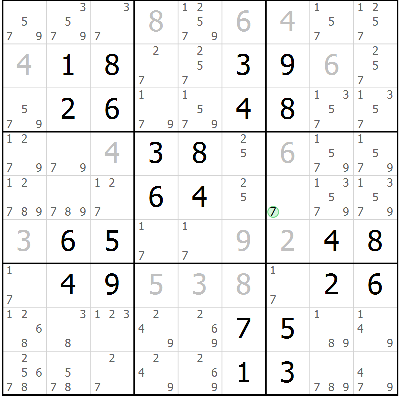 Position des candidats pour la solution de la Gr 41 page 44 du magazine de sudoku Virtuose n° 123
