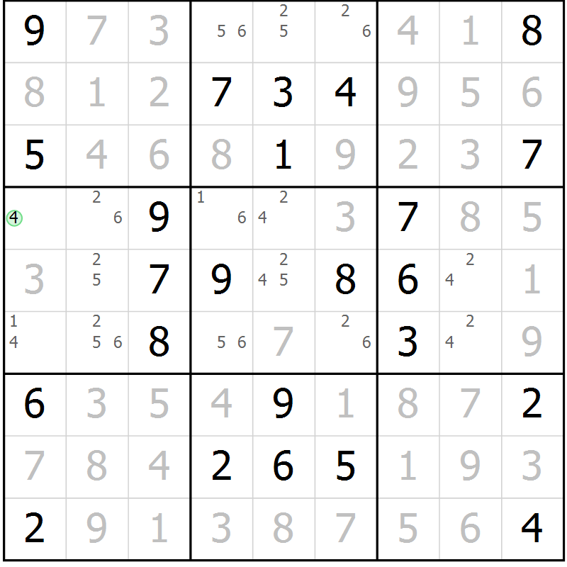 Position des candidats pour la solution de la Gr 49 page 52 du magazine de sudoku Virtuose n° 123