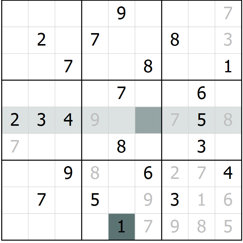 Position des candidats pour la solution de la Gr 5 page 8 du magazine de sudoku Virtuose n° 123