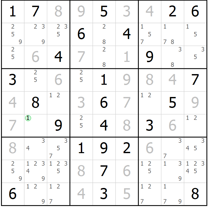 Position des candidats pour la solution de la Gr 64 page 67 du magazine de sudoku Virtuose n° 123