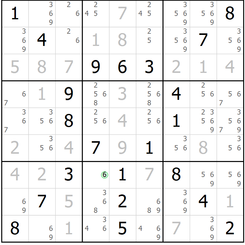 Position des candidats pour la solution de la Gr 66 page 69 du magazine de sudoku Virtuose n° 123