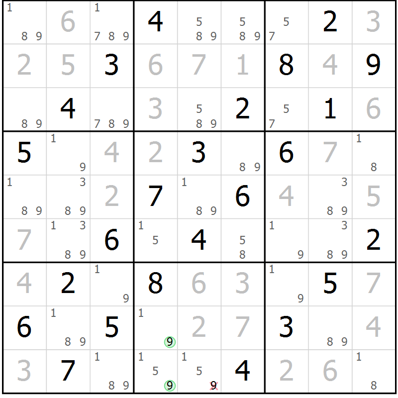Position des candidats pour la solution de la Gr 68 page 71 du magazine de sudoku Virtuose n° 123