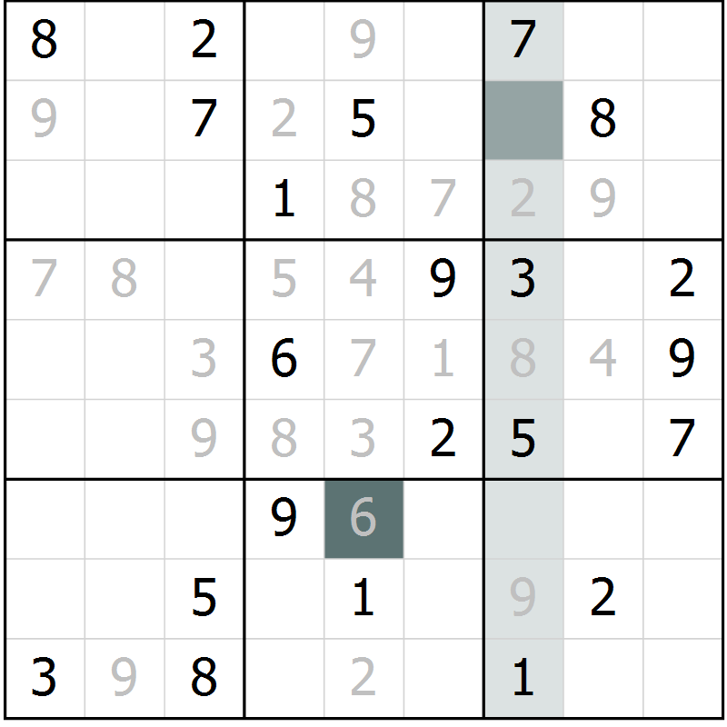 Position des candidats pour la solution de la Gr 1 page 4 du magazine de sudoku Virtuose n° 124