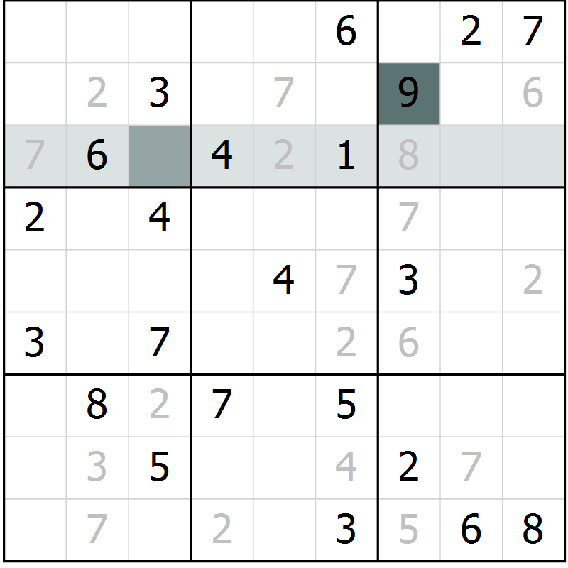 Position des candidats pour la solution de la Gr 11 page 14 du magazine de sudoku Virtuose n° 124