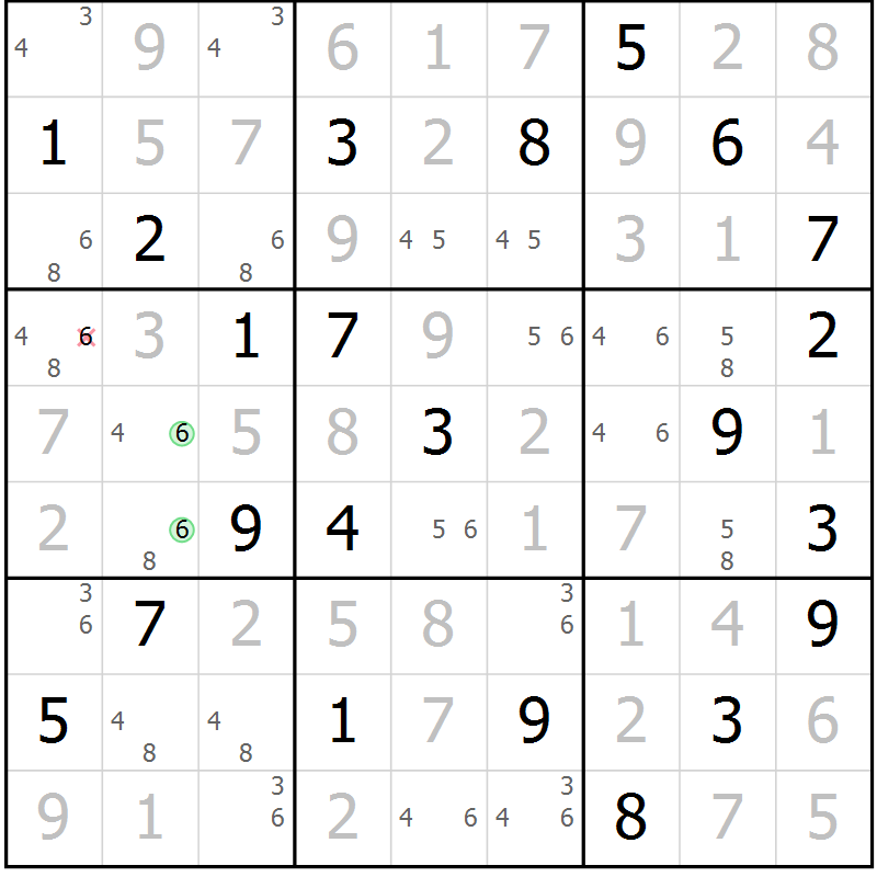 Position des candidats pour la solution de la Gr 12 page 15 du magazine de sudoku Virtuose n° 124